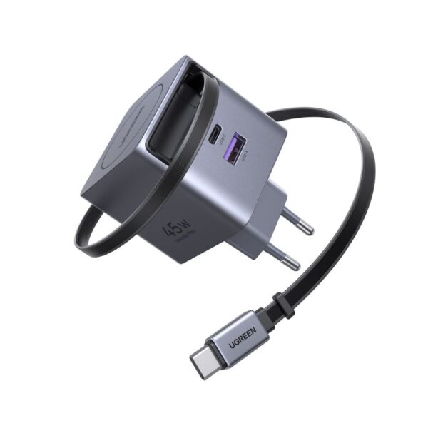  מטען קיר מהיר UGREEN Nexode Pro 45W GaN עם כבל נשלף UGREEN X614 65822 