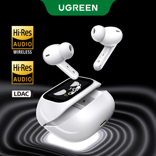  אוזניות אלחוטיות UGREEN HiTune T6 TWS עם ANC וקייס חכם עם מסך מגע לשליטה מלאה HiTune WS211 55137 