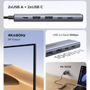  תחנת עגינה Ugreen CM511 USB-C 6-in-1 4K 60Hz DP 100W UGREEN CM511 75586 
