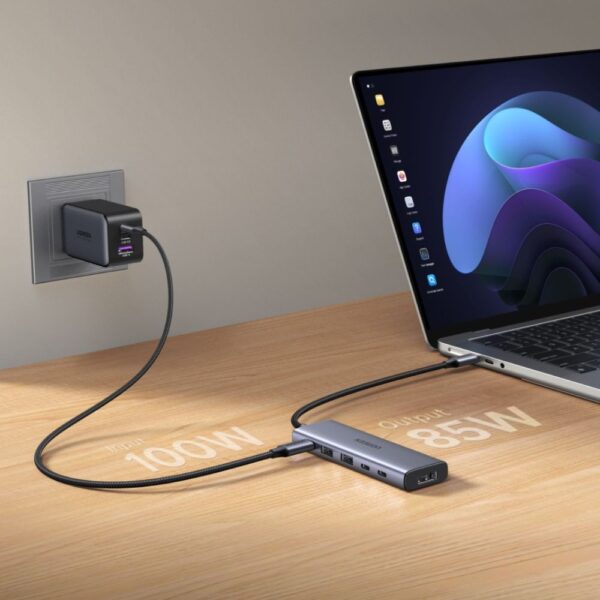  תחנת עגינה Ugreen CM511 USB-C 6-in-1 4K 60Hz DP 100W UGREEN CM511 75586 