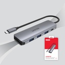  H1107C - מפצל USB-C לUSB עם טעינה 100W 