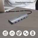  H1107E - מתאם USB-C - מידע, טעינה ותצוגה - 1 ב-5 