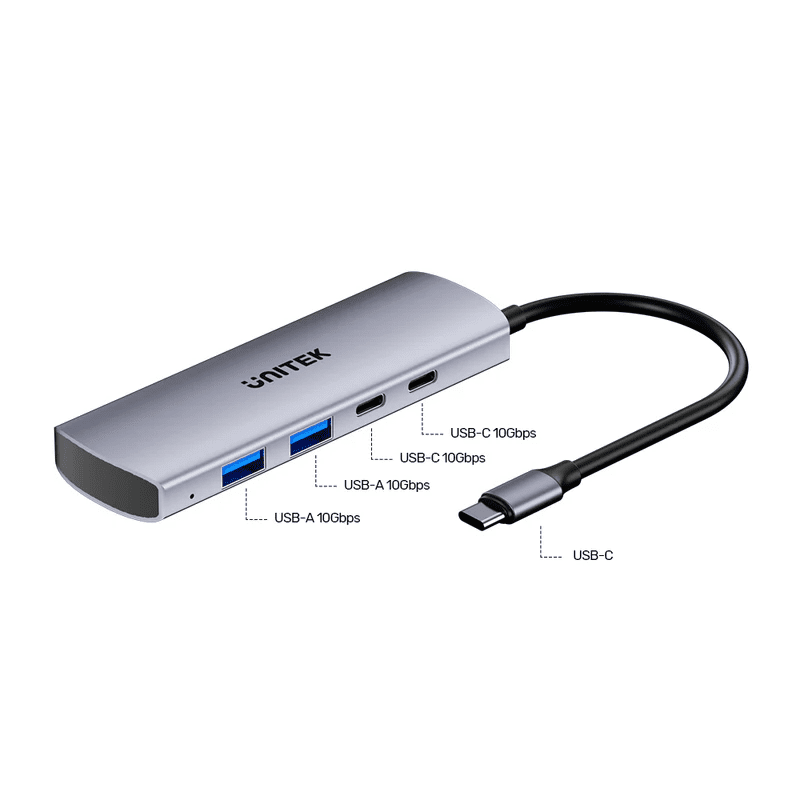  H1112D - מפצל בחיבור USB-C לX2 חיבורי USB-A וX2 USB-C 