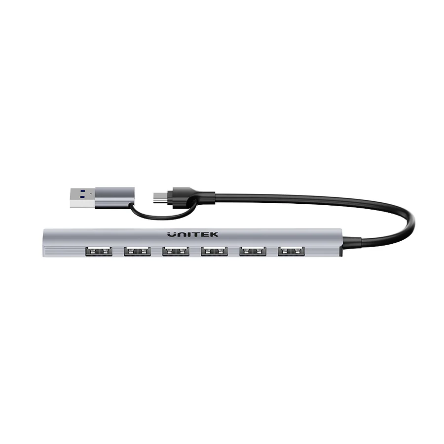  H1209AGY - מפצל 7 ב-1 לחיבורי USB-A 