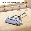  H1337B - מפצל USB-C ל־4 חיבורי USB-A מהיר 