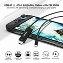  V1439A - כבל USB-C ל HDMI 4K 60Hz עם טעינה 100W 