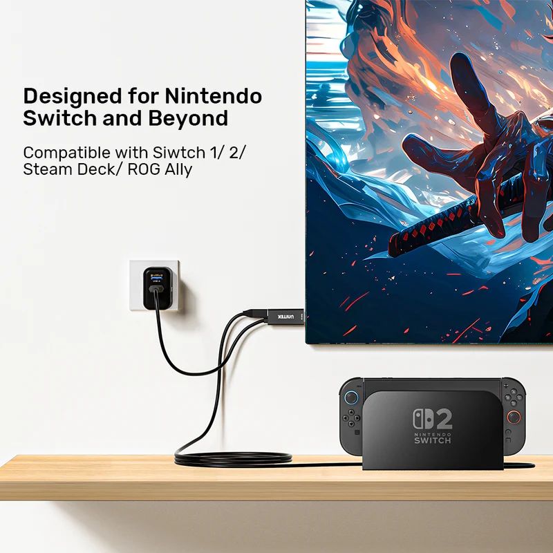  V1439A - כבל USB-C ל HDMI 4K 60Hz עם טעינה 100W 