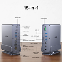  D1135A - תחנת עגינה אוניברסלית DisplayLink לשלושה מסכי 4K 