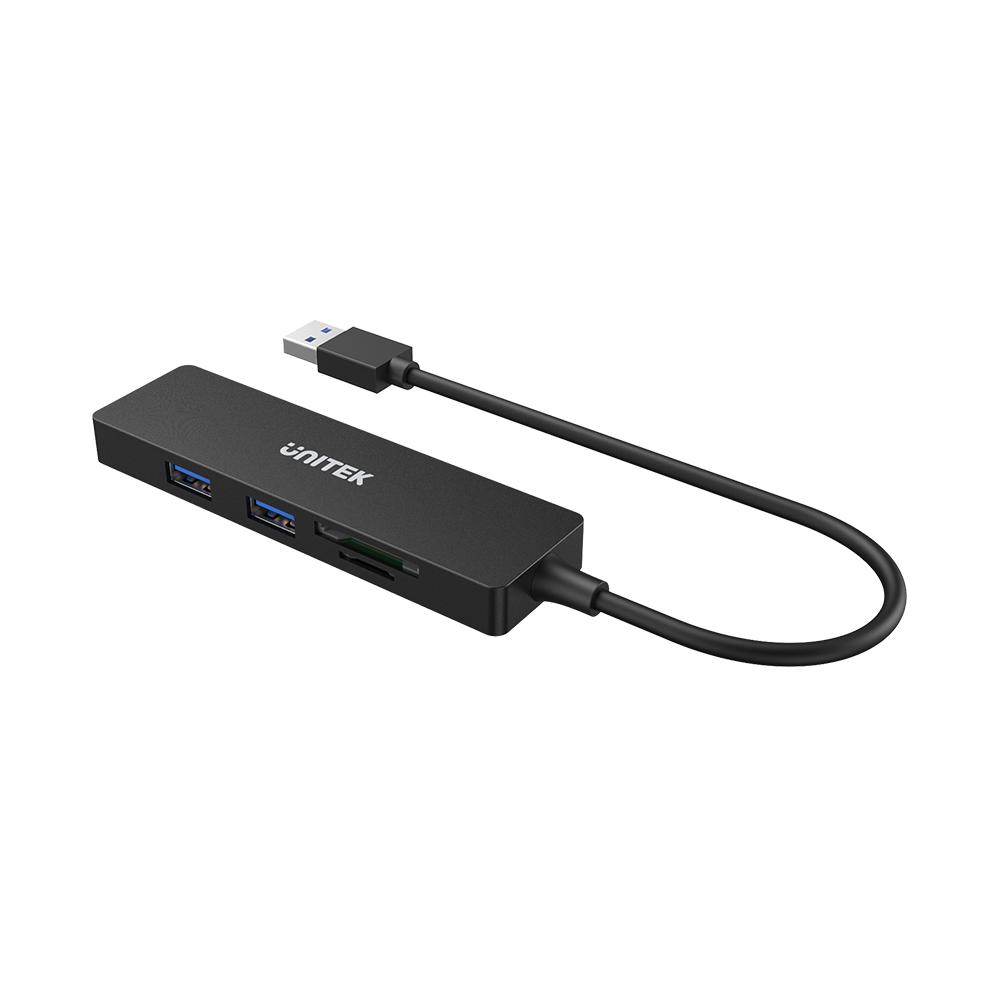  uHUB Q4 מפצל 3 פורט וקורא כרטיסים USB A 