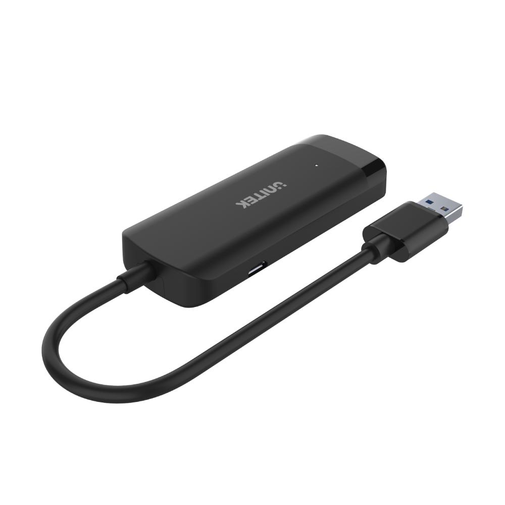  מפצל uHUB Q4 4 Ports Powered USB 3.0 Hub with 150cm Long Cable H1111E 