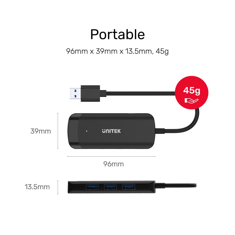  מפצל uHUB Q4 4 Ports Powered USB 3.0 Hub with 150cm Long Cable H1111E 