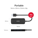  מפצל uHUB Q4 4 Ports Powered USB 3.0 Hub with 150cm Long Cable H1111E 