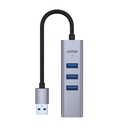  מפצל uHUB Q4+ 4-in-1 USB-A Ethernet Hub H1906A 