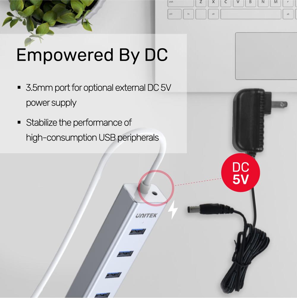  Y-3090 - מפצל ל-7 פורט USB 3.0 עשוי אלומיניום 