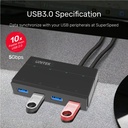  Y-HB03001 מפצל USB 3.0 4-PORT כולל אפשרות טעינה 