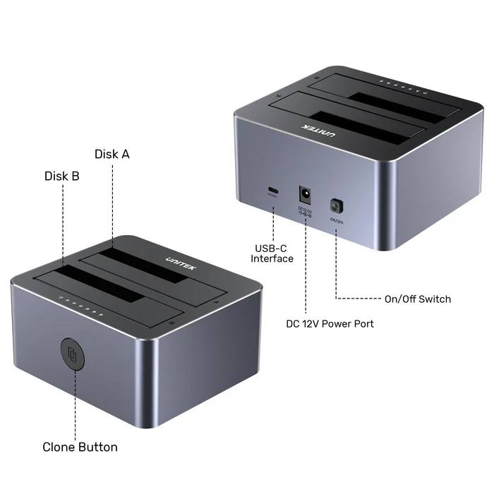  Y-3027 - תחנת עגינה Dual Bay SATA ל-2 כניסות זיכרון 