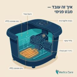  אמבט עיסוי SPA מתקפל לרגליים MC-975 — חימום + 4 ראשי עיסוי מסתובבים + 500W 
