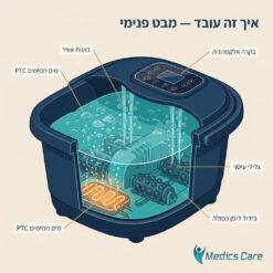  אמבט עיסוי SPA לרגליים MC-685 — חימום PTC + אור אדום + ויברציה + 6 גלילי עיסוי 