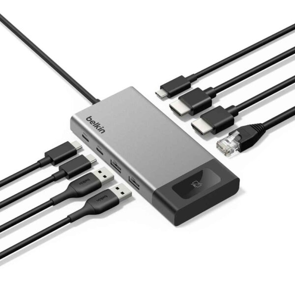  רכזת Belkin USB-C עם 8 חיבורים ותמיכה בתצוגה כפולה. Belkin INC027dqSGY 