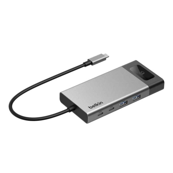  רכזת Belkin USB-C עם 8 חיבורים ותמיכה בתצוגה כפולה. Belkin INC027dqSGY 