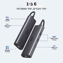  תחנת עגינה Ugreen 6-in-1 USB-C 4K60Hz 10Gbps UGREEN CM512 45000 