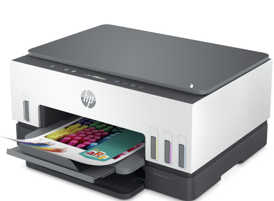 מדפסת הזרקת דיו דגם HP Smart Tank 670 All-in-One