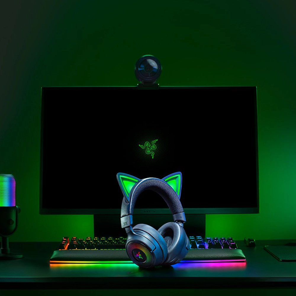 RAZER KRAKEN KITTY V3 – אוזניות גיימינג אלחוטיות שחור