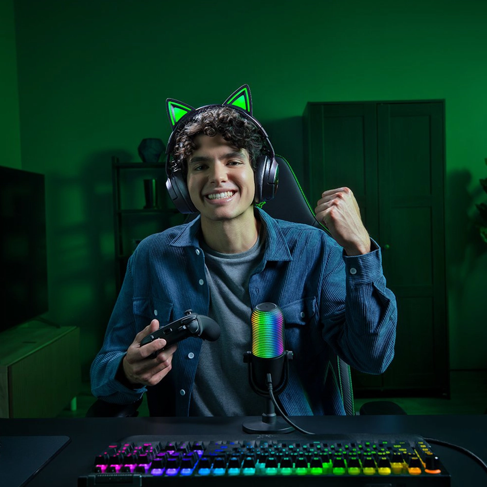 RAZER KRAKEN KITTY V3 – אוזניות גיימינג אלחוטיות שחור