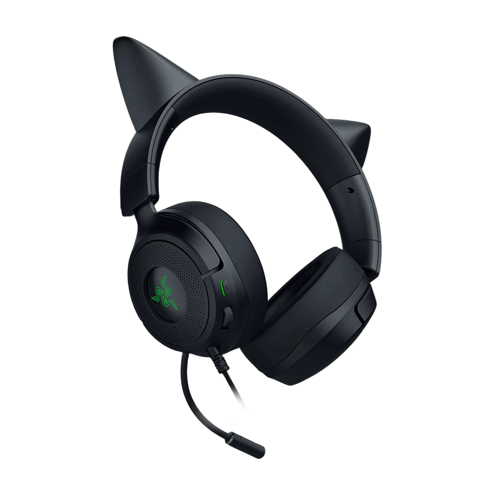 אוזניות גיימינג חוטיות דגם Kraken Kitty V3 X בצבע שחור מבית Razer