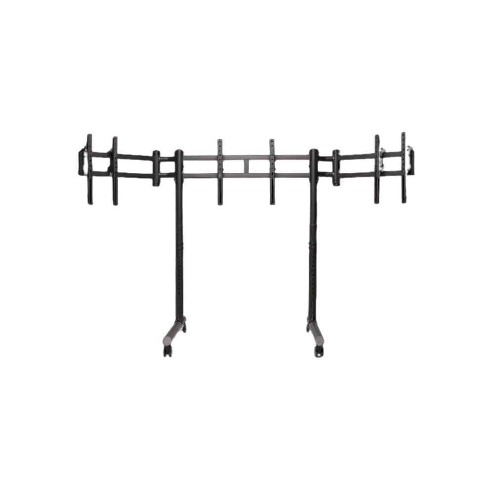 מעמד מסכים עצמאי לשלושה מסכים עד 43 אינץ' דגם Round Tube Freestanding Triple Monitor Stand מבית Next Level Racing