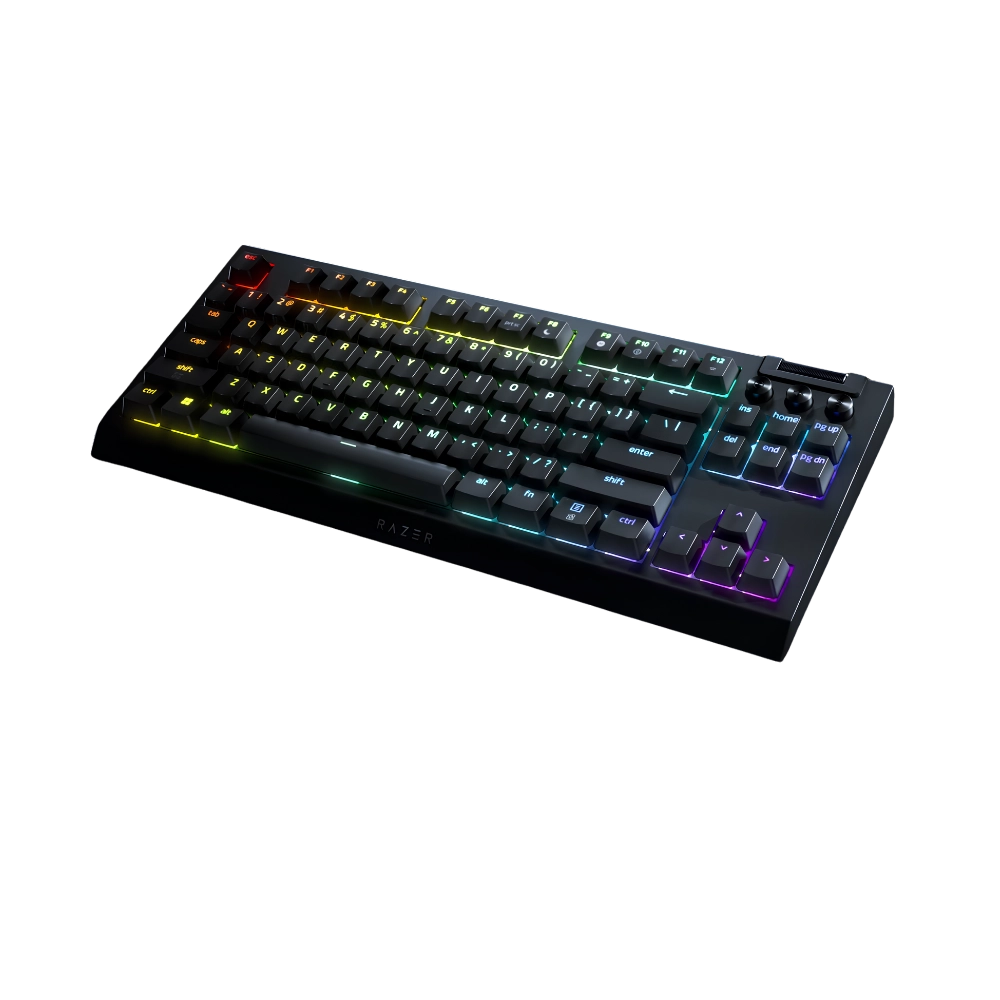 מקלדת גיימינג מכנית אלחוטית דגם BlackWidow V4 Tenkeyless HyperSpeed מבית Razer