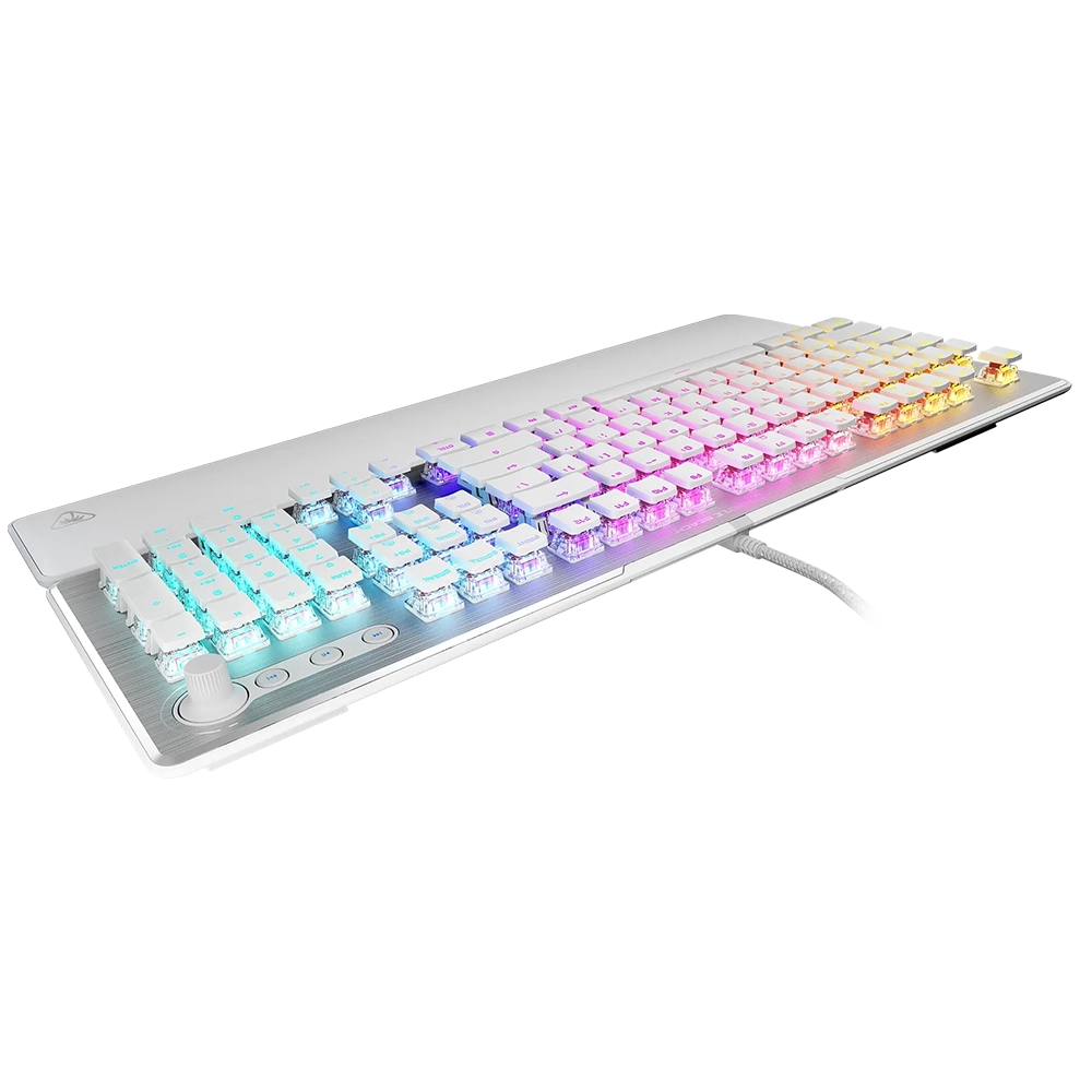 מקלדת גיימינג מכנית Turtle Beach Vulcan II – תאורת AIMO RGB לבן