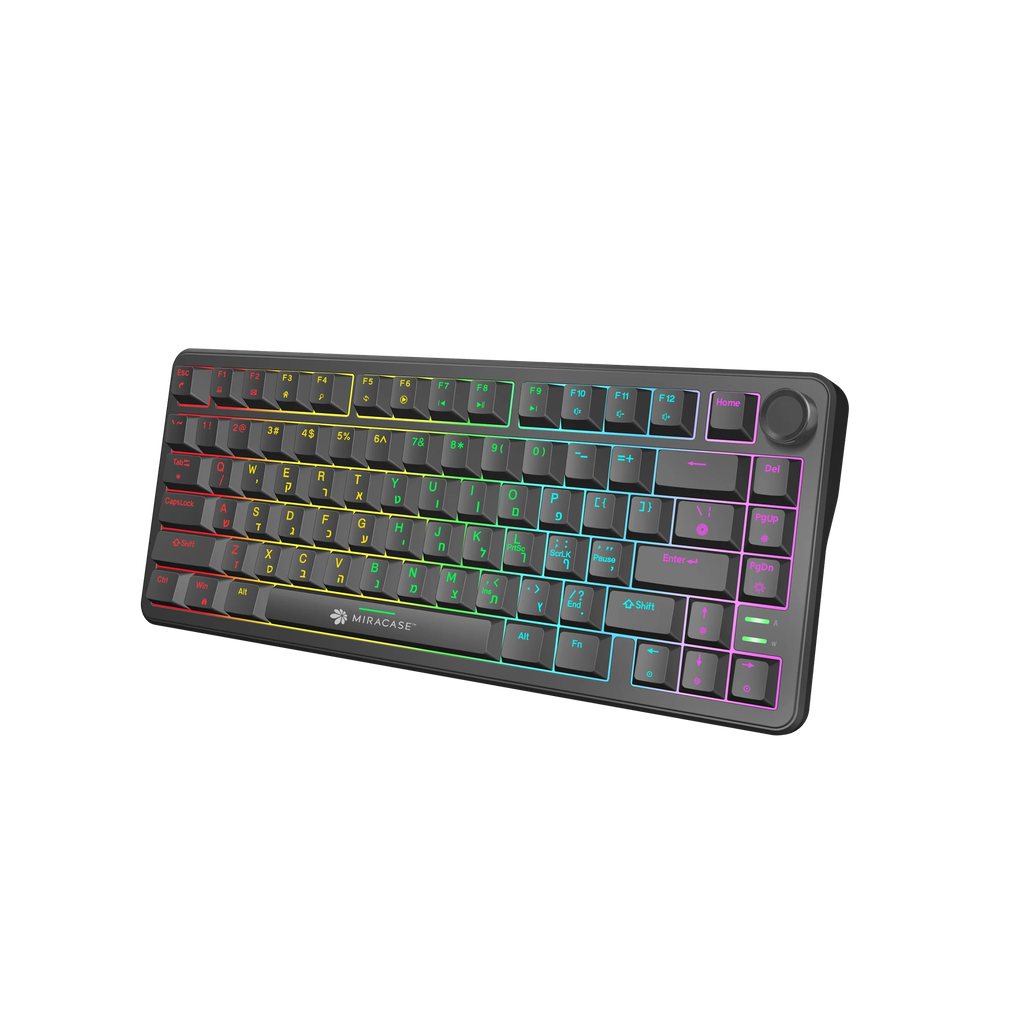 מקלדת מכנית חוטית  MMCK300 עם כפתור שליטה ותאורת RGB מבית Miracase