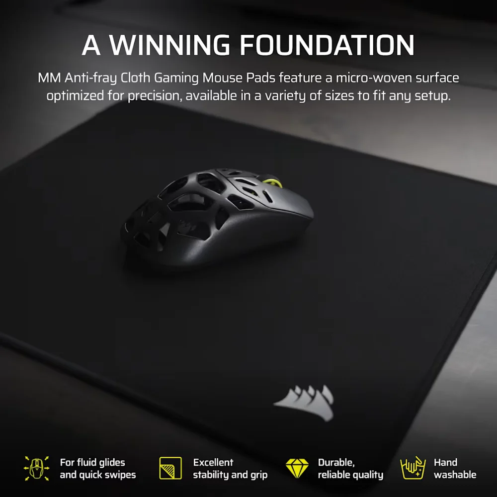 משטח לעכבר גיימינג MM Anti-fray Cloth XXL בצבע שחור מבית Corsair