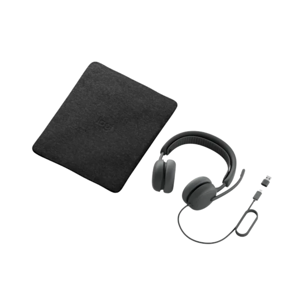 אוזניות חוטיות דגם Zone Wired 2 בצבע אפור מבית Logitech