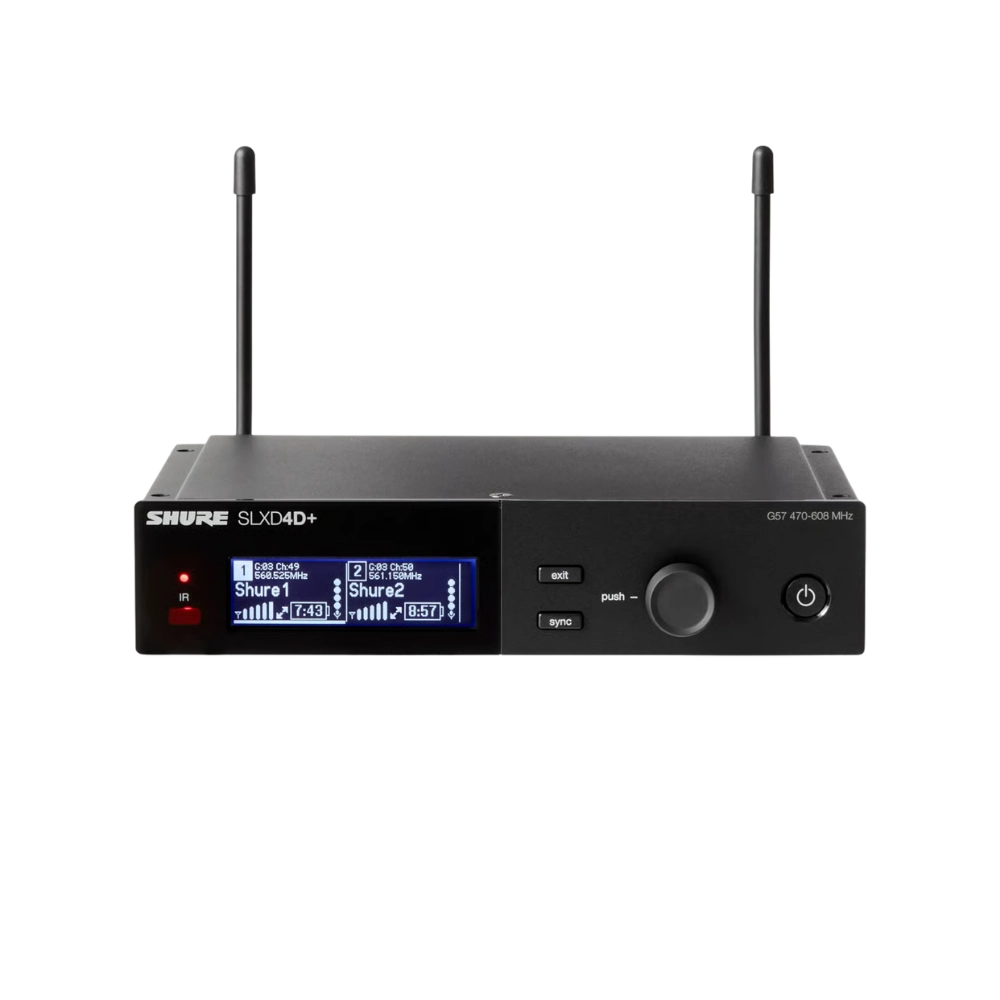 מערכת מיקרופונים אלחוטית כפולה דגם SLXD24D+/58 מבית Shure