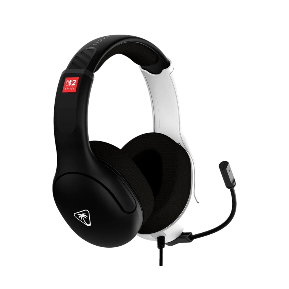 אוזניות גיימינג חוטיות Airlite™ Fit ל-Nintendo Switch™ 2 בצבע שחור/לבן מבית Turtle Beach