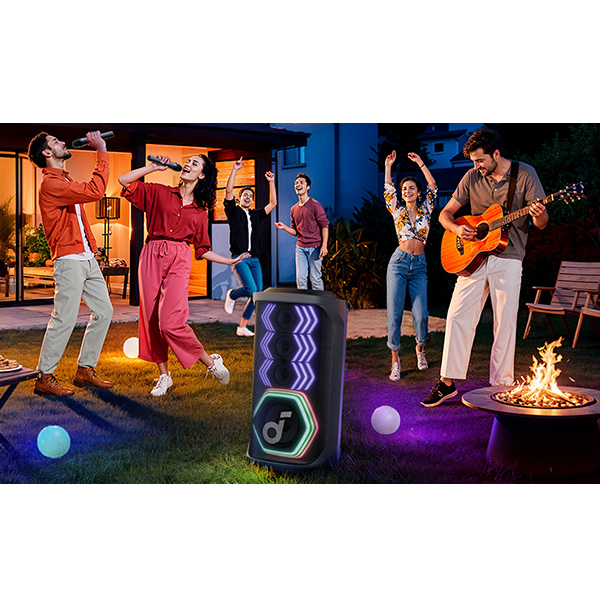ערכת רמקול קריוקי 200W כולל 2 מיקרופונים אלחוטיים soundcore Rave 3s AI
