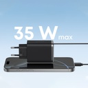 מטען קיר משולב כבל Anker Nano Charger 35W with USB-C cable בצבע שחור