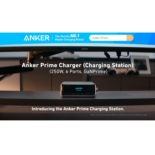 עמדת טעינה עוצמתית 6 יציאות Anker Prime Charger 250W 6 Ports GaN A2345