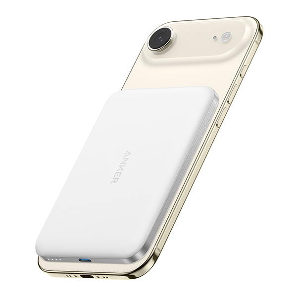 סוללת גיבוי אלחוטית Anker Nano Slim 5000mAh בצבע לבן