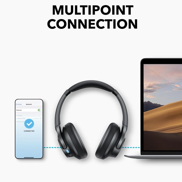 אוזניות קשת soundcore Q11i On-Ear בצבע שחור