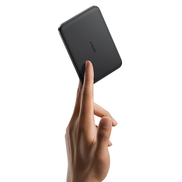 סוללת גיבוי אלחוטית Anker Nano Slim 5000mAh בצבע שחור