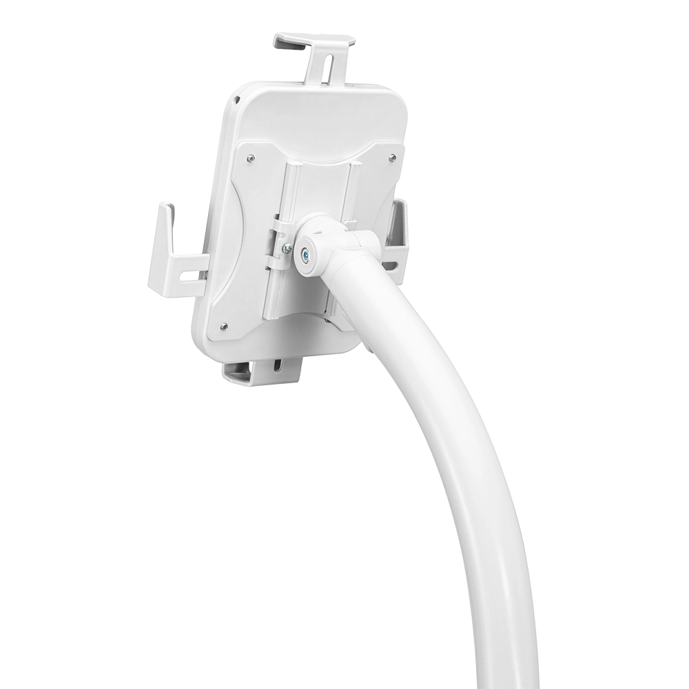 מעמד טאבלט רצפתי LUMI PAD33-01 לבן – פתרון מקצועי לתצוגה בטוחה