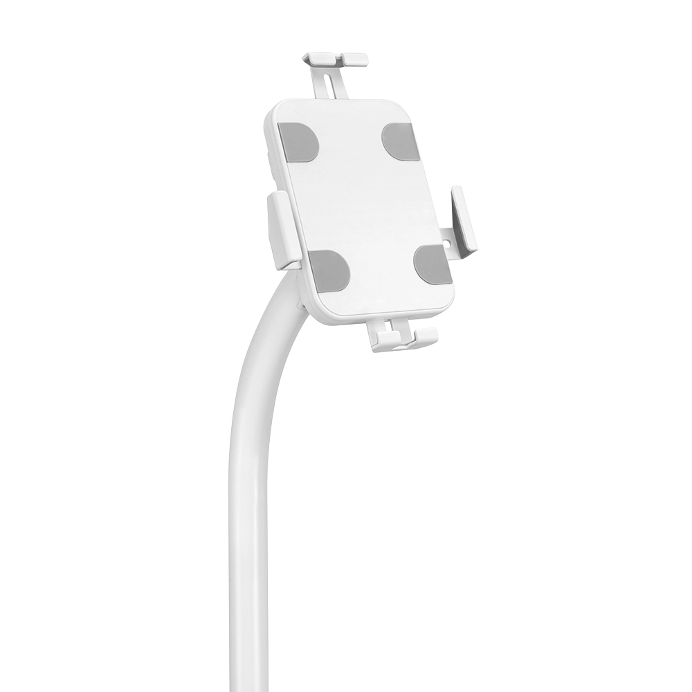 מעמד טאבלט רצפתי LUMI PAD33-01 לבן – פתרון מקצועי לתצוגה בטוחה