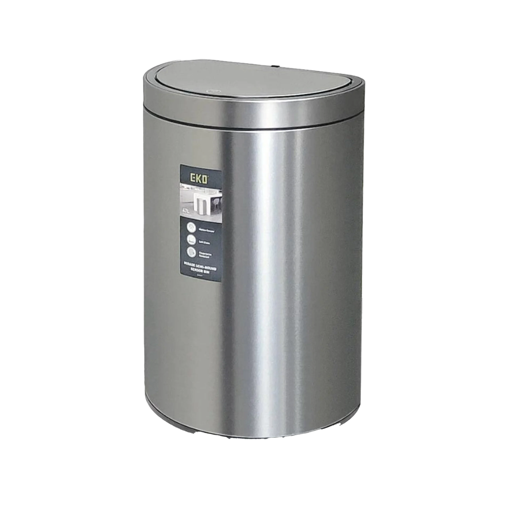 פח סנסור נירוסטה חצי עיגול 47 ליטר MIRAGE SEMI-ROUND