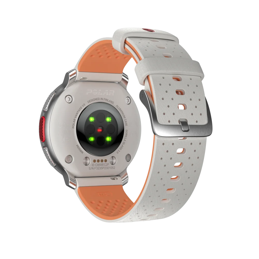 שעון מולטי-ספורט פרימיום Polar Vantage V3 בצבע אפרסק-כסף