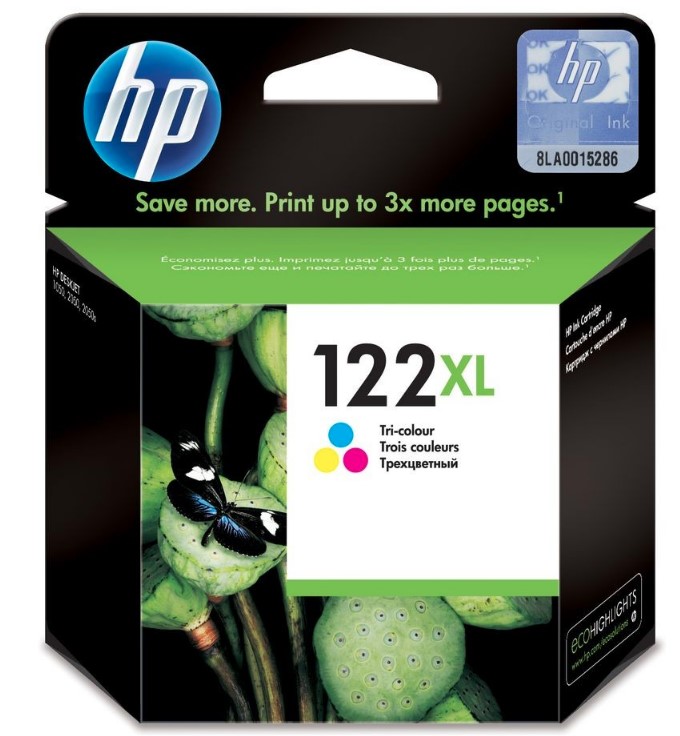 ראש דיו צבעוני מקורי HP 122XL CH564HE (330 דפים)