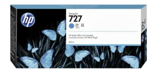 ראש דיו ציאן HP 727 XL F9J76A (300 מ"ל)