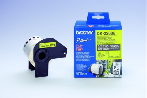 מדבקות BROTHER DK-22606 סרט רציף-ויניל-צהוב